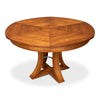 Unique light and medium wood round table