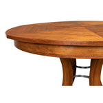 Unique light and medium wood round table