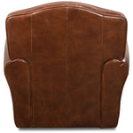 brown leather swivel club chair nail heads