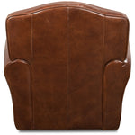 brown leather swivel club chair nail heads