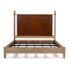 woven leather headboard king bed
