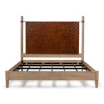 woven leather headboard king bed