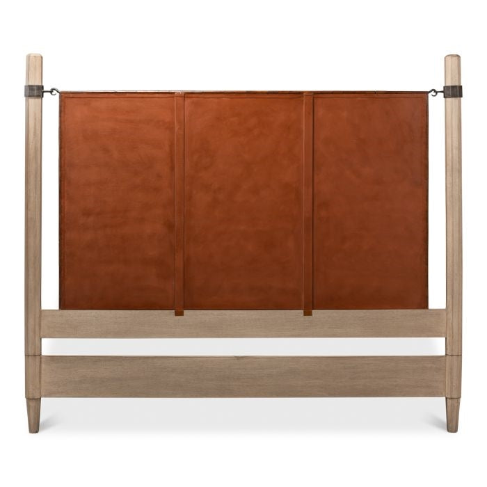 woven leather headboard king bed