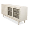 antique white sideboard retro 3-drawers sliding glass doors