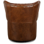 brown leather swivel wing chair