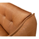 tan leather tufted sofa whitewash oak base
