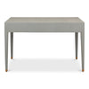 Storm grey shagreen leather 3-drawer desk table Gold leather trim