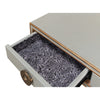 Storm grey shagreen leather 3-drawer desk table Gold leather trim