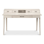 contemporary 5 drawer desk ivory finish 