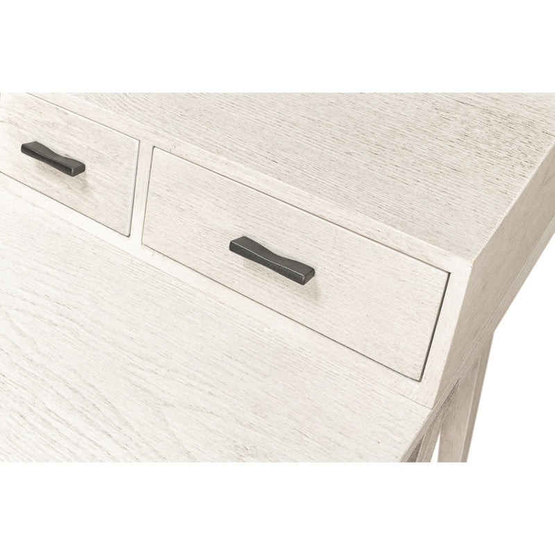 contemporary 5 drawer desk ivory finish