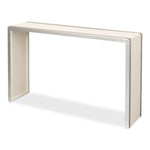 textured ivory pine console table waterfall style