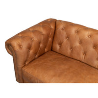 Tan leather studded couch