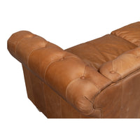 Tan leather studded couch