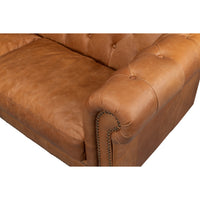Tan leather studded couch