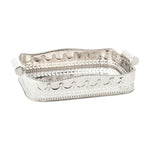 tray rectangle silver cutouts decorative swags embossed