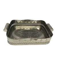 tray rectangle silver cutouts decorative swags embossed