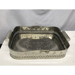 tray rectangle silver cutouts decorative swags embossed