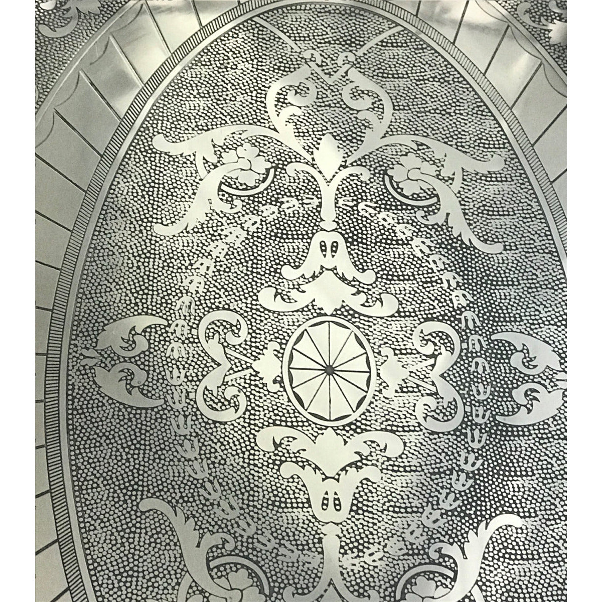tray rectangle silver cutouts decorative swags embossed