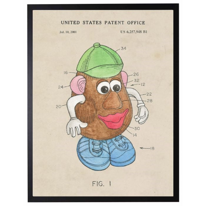 Mr. Potato Head patent vintage wall art