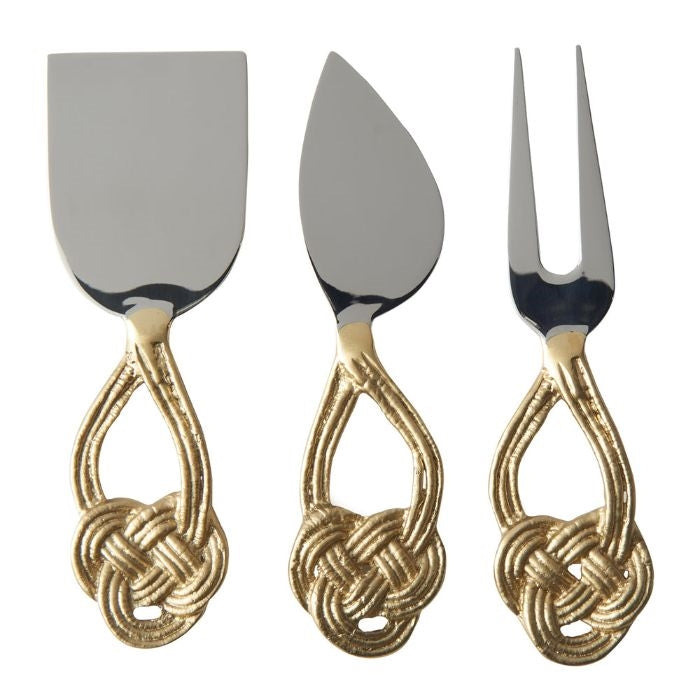 brass celtic knot handle cheese knives