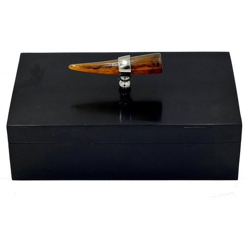 Black Resin Box - Nickel Knob