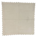 square cotton ivory napkin pom-pom border