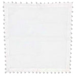 square cotton white napkin pom-pom border