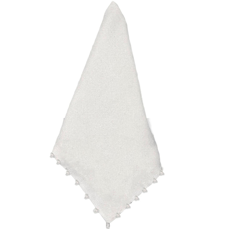 White Cotton Napkins - Pom-Pom Border (set of 8)