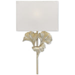 distressed silver leaf body off white square shade wall sconce