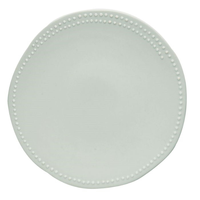 dinner plate set stoneware off white matte dot edge