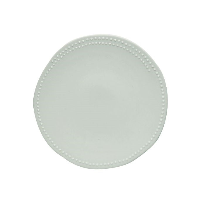 dessert plate set stoneware off white matte dot edge