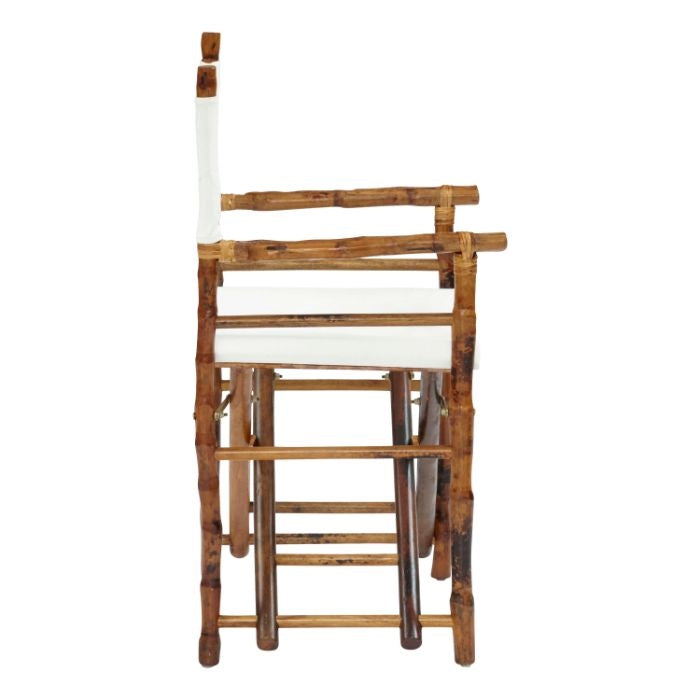folding directors chair tortoise matt finish white sling seat