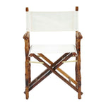 folding directors chair tortoise matt finish white sling seat
