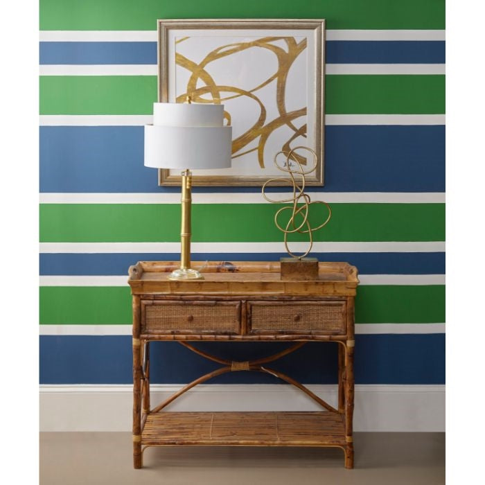 Antique Tortoise Rattan Serving Console