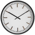 wall clock dark brown nailhead detail round