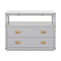 Unique grey dresser with gold accessories