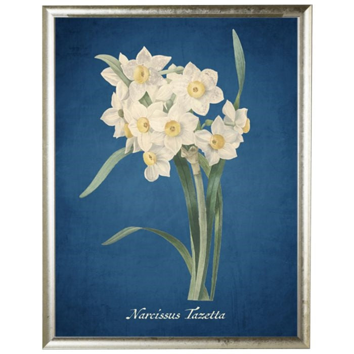 Daffodil Floral Wall Art on Navy
