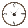 round wall clock floating dial natural stain