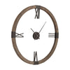 round wall clock floating dial natural stain
