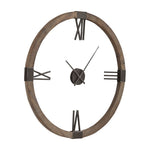 round wall clock floating dial natural stain