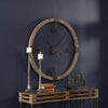 round wall clock floating dial natural stain