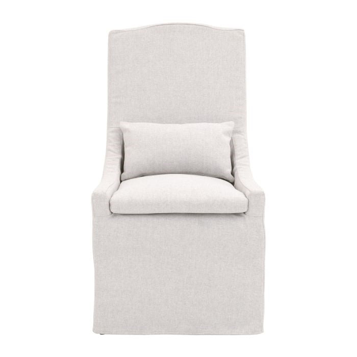 cream neutral slipcover dining chair