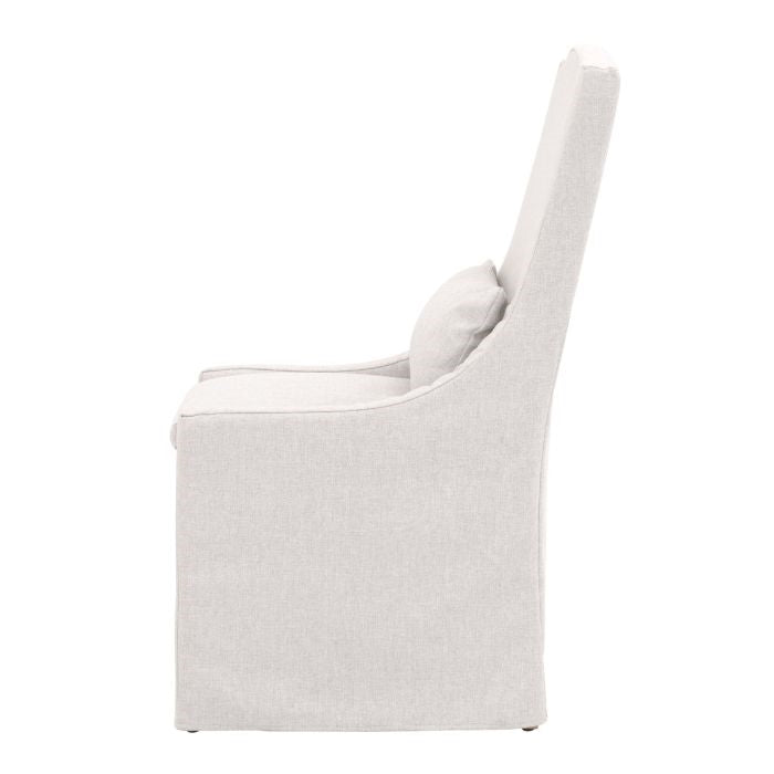 cream neutral slipcover dining chair