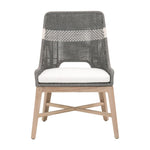 outdoor dining chair gray white rope natural