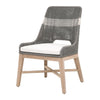 outdoor dining chair gray white rope natural