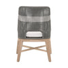 outdoor dining chair gray white rope natural