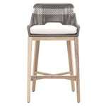 outdoor barstool gray white rope natural