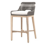 outdoor barstool gray white rope natural