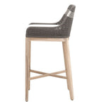outdoor barstool gray white rope natural
