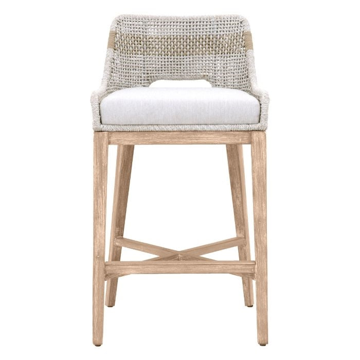 organic natural white taupe rope barstool